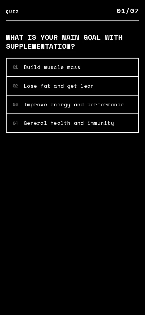 First question of the Supplement Quiz template, as shown on a phone